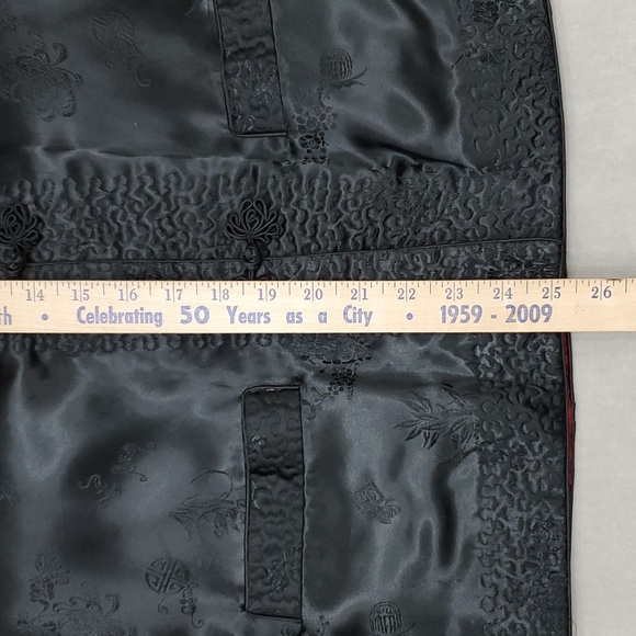 Peony Brand reversible jacket women's large fuchia black jacquard quilt oriental - Picture 9 of 15